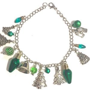 Christmas Tree Ornament Charm Bracelet